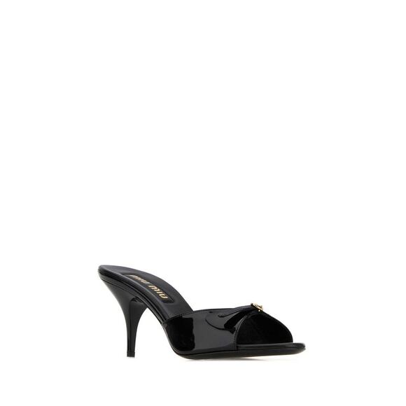 Miu Miu Women Black Leather Mules - Picture 2 of 2